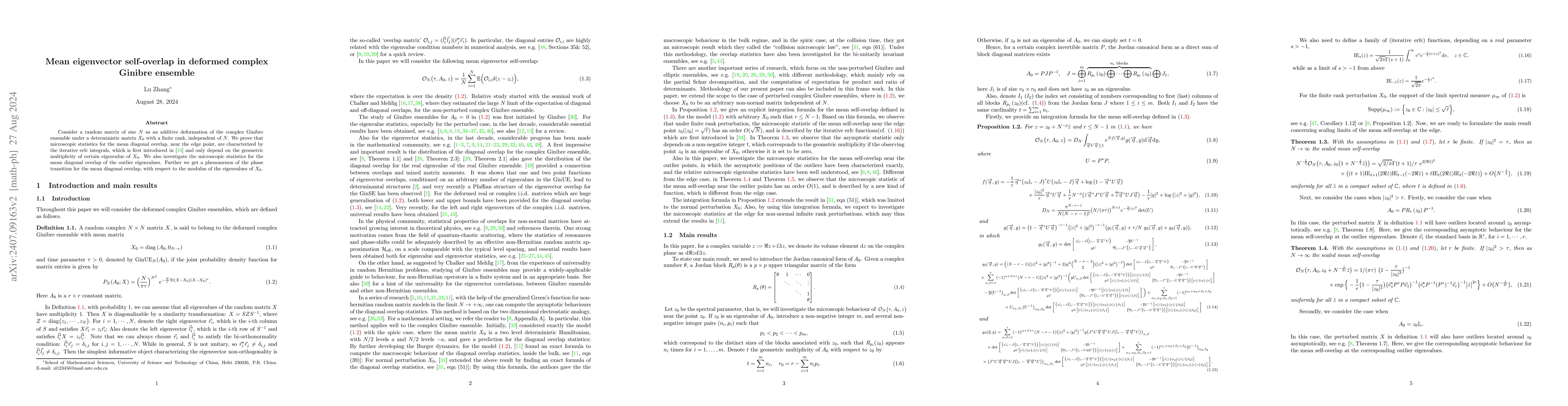 Thumbnail for Mean eigenvector self-overlap in deformed complex Ginibre ensemble