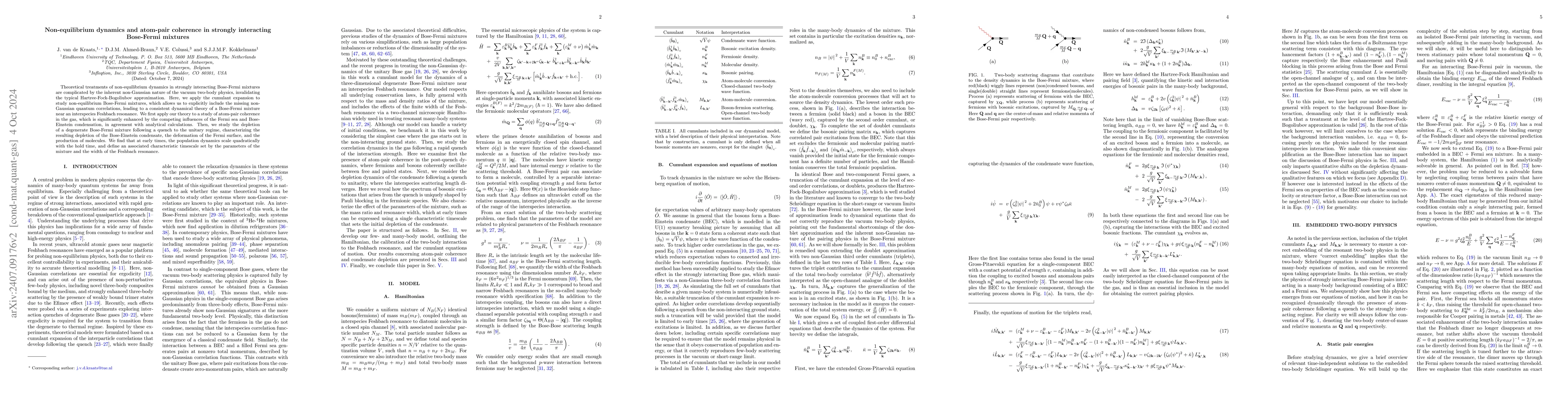 Thumbnail for Non-equilibrium dynamics and atom-pair coherence in strongly interacting
  Bose-Fermi mixtures