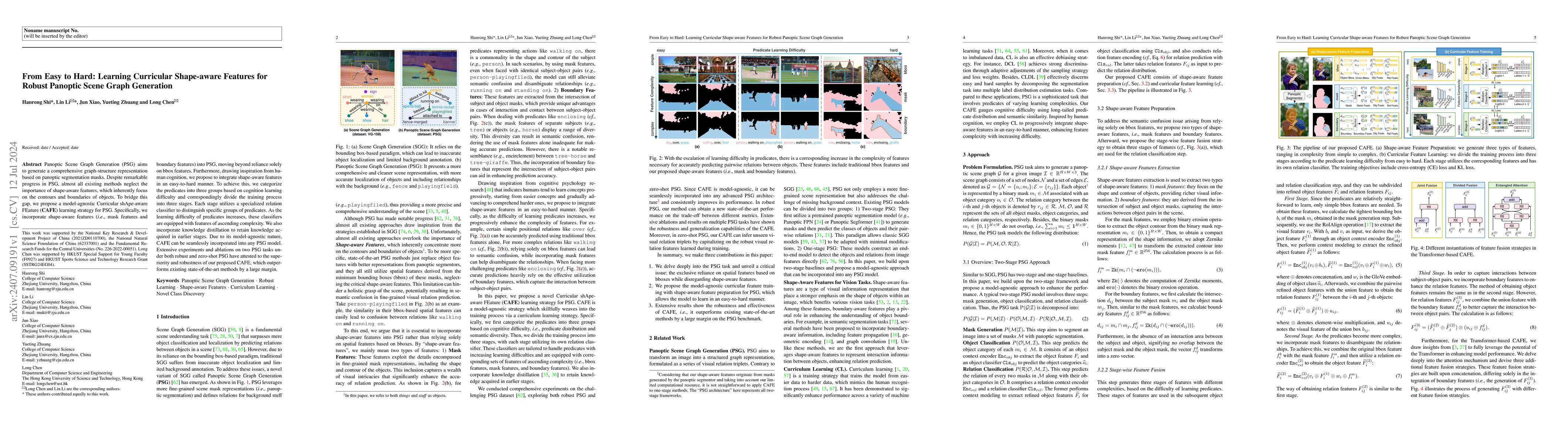 Thumbnail for From Easy to Hard: Learning Curricular Shape-aware Features for Robust
  Panoptic Scene Graph Generation