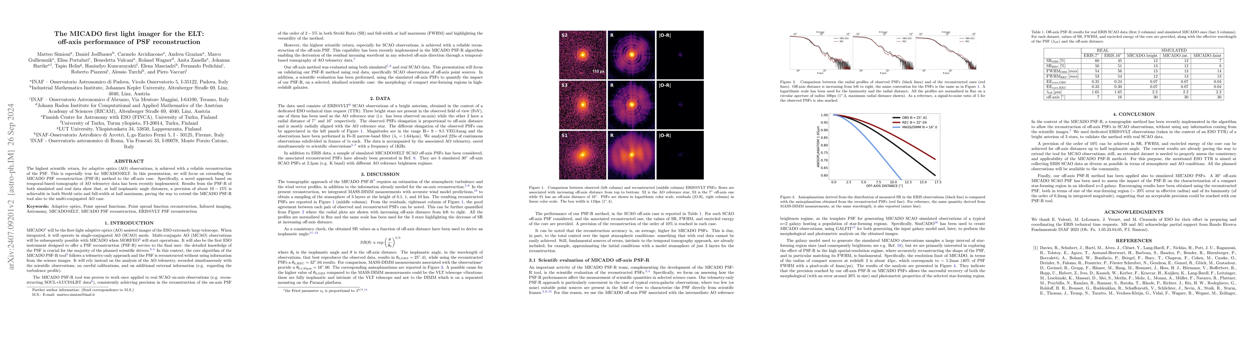 Thumbnail for The MICADO first light imager for the ELT: off-axis performance of PSF
  reconstruction