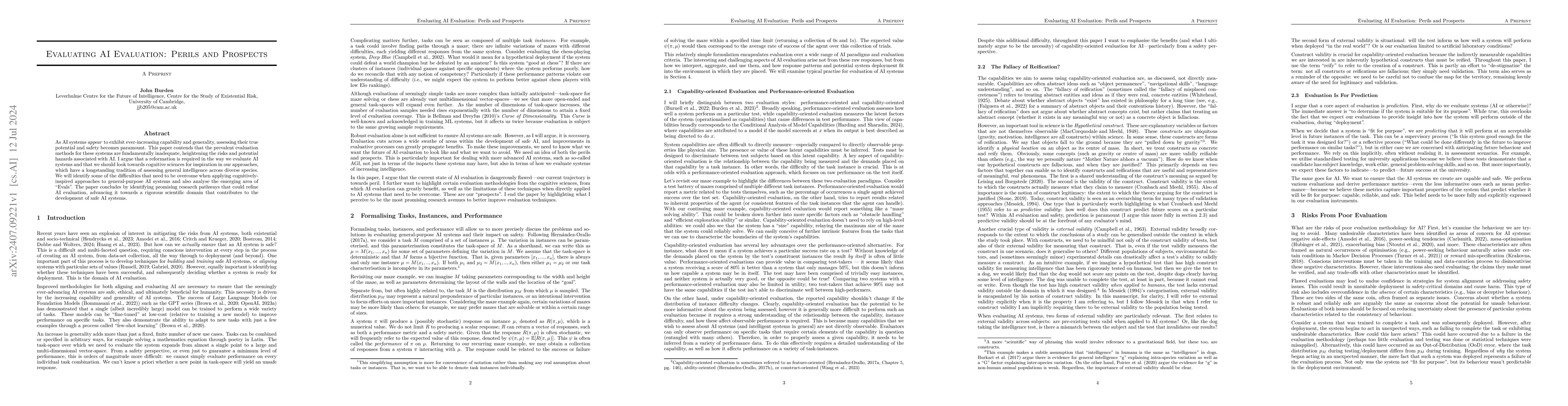 Thumbnail for Evaluating AI Evaluation: Perils and Prospects