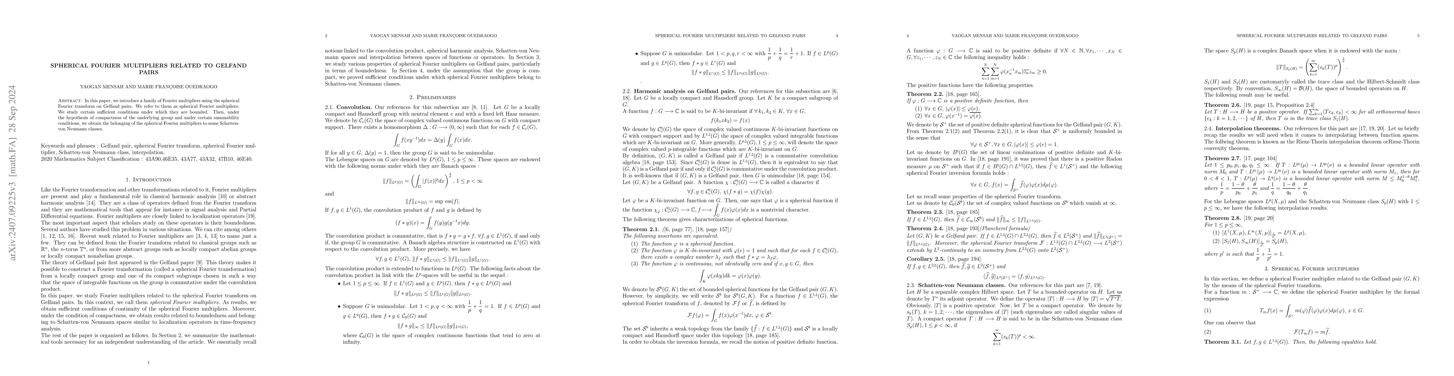 Thumbnail for Spherical Fourier multipliers related to Gelfand pairs
