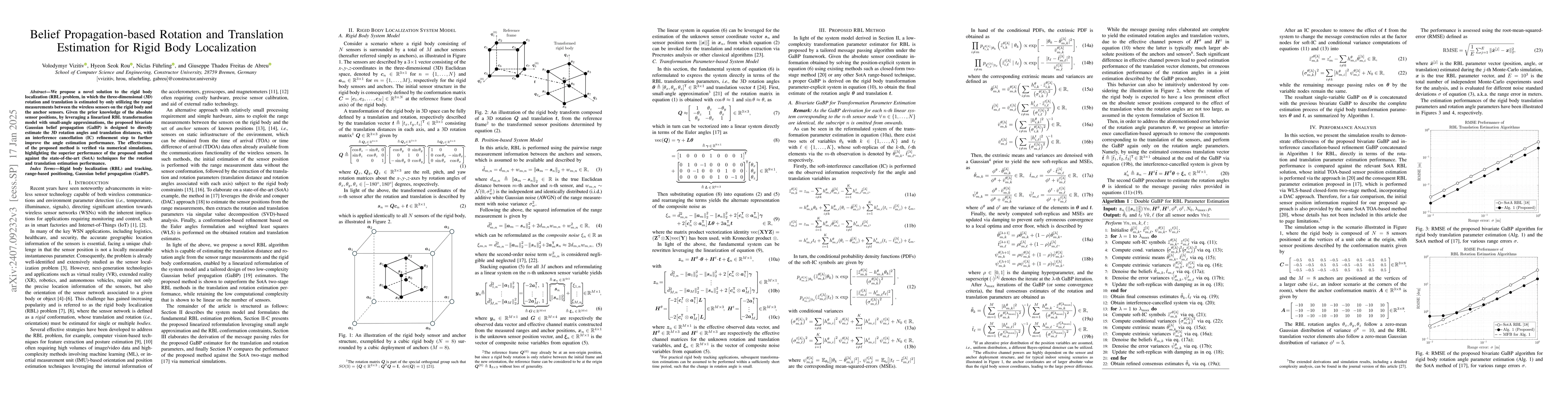 Thumbnail for Belief Propagation-based Rotation and Translation Estimation for Rigid
  Body Localization