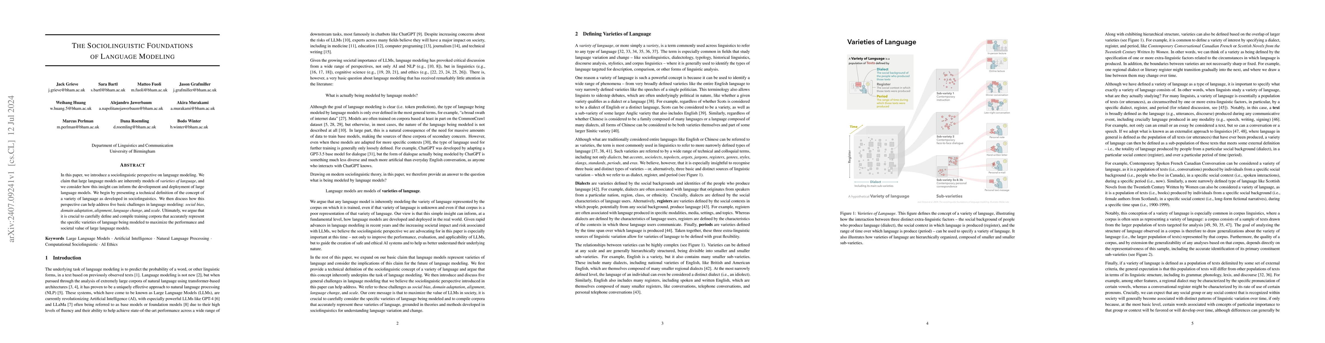 Thumbnail for The Sociolinguistic Foundations of Language Modeling