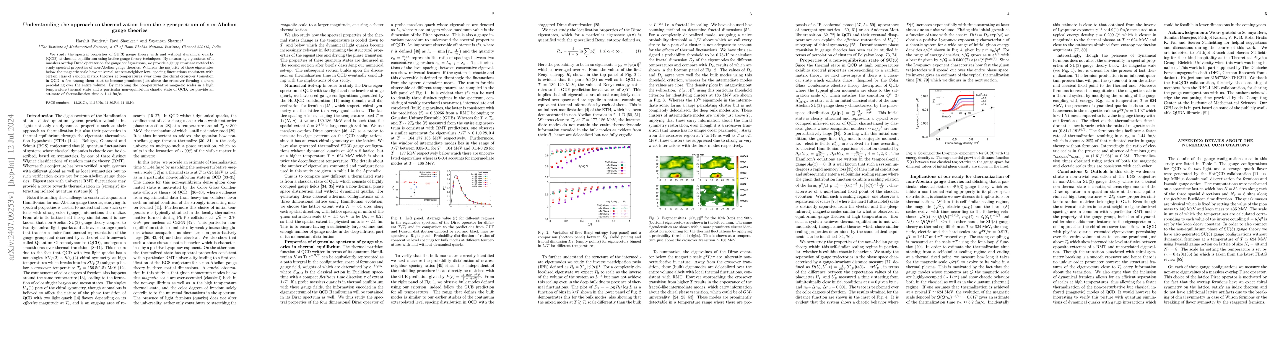 Thumbnail for Understanding the approach to thermalization from the eigenspectrum of
  non-Abelian gauge theories