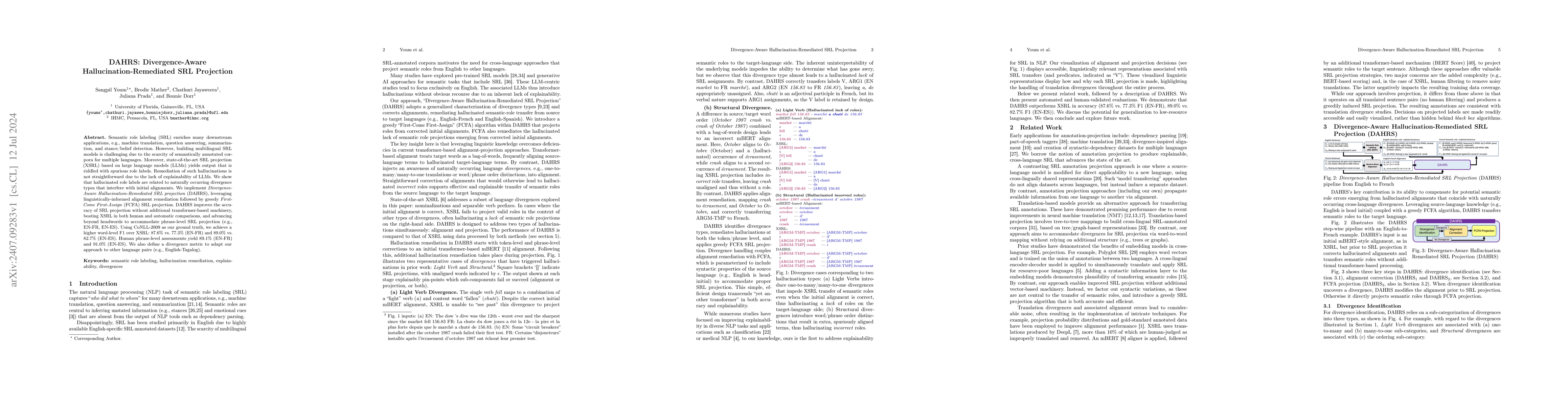 Thumbnail for DAHRS: Divergence-Aware Hallucination-Remediated SRL Projection