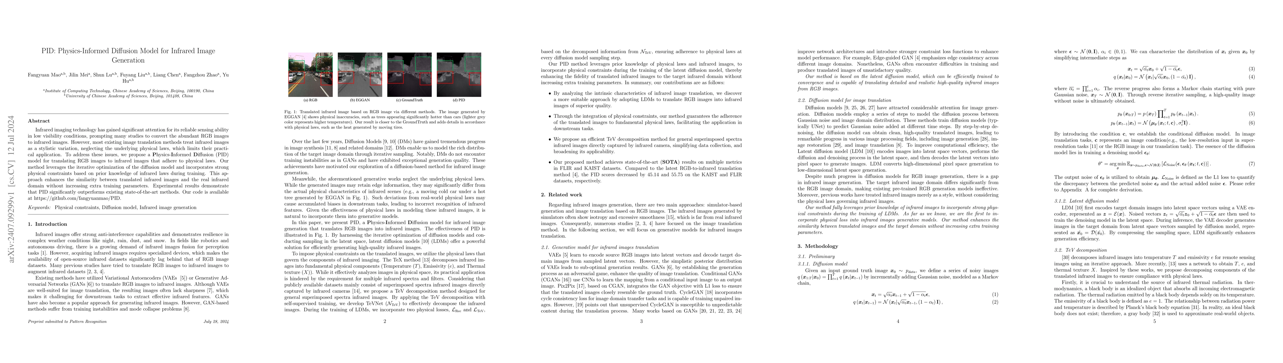 Thumbnail for PID: Physics-Informed Diffusion Model for Infrared Image Generation