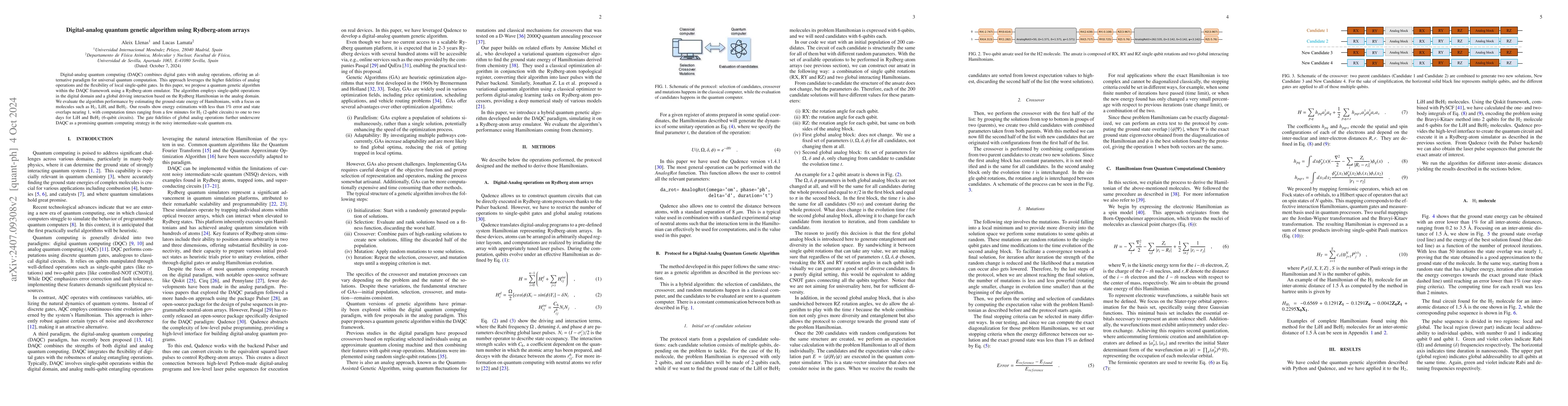 Thumbnail for A digital-analog quantum genetic algorithm using Rydberg atom arrays