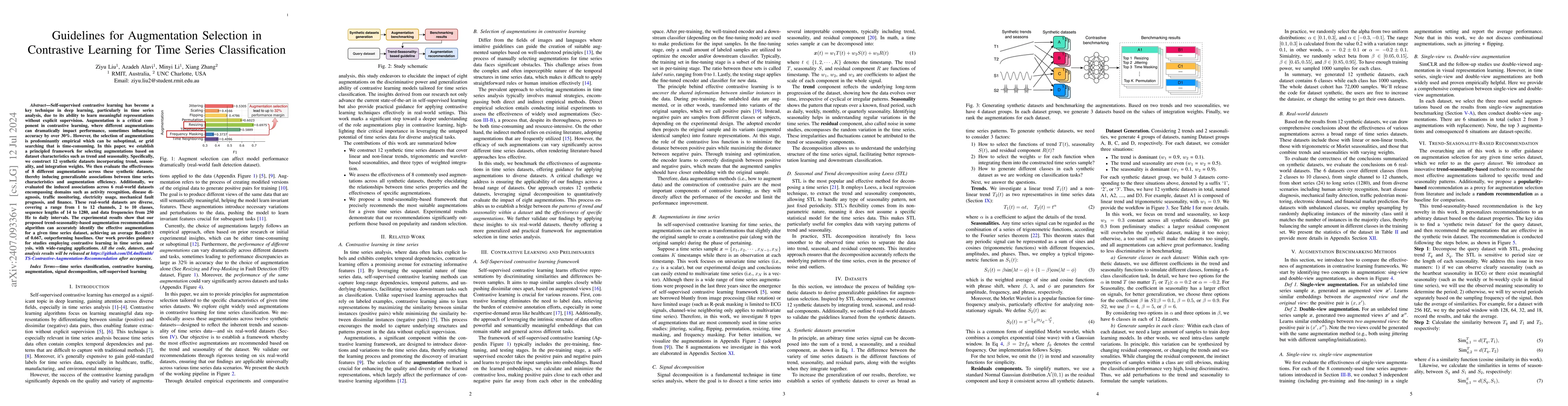 Thumbnail for Guidelines for Augmentation Selection in Contrastive Learning for Time
  Series Classification