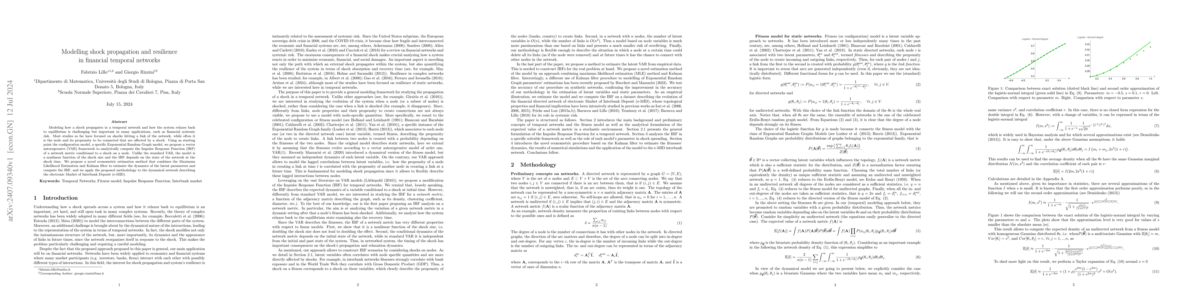 Thumbnail for Modelling shock propagation and resilience in financial temporal
  networks