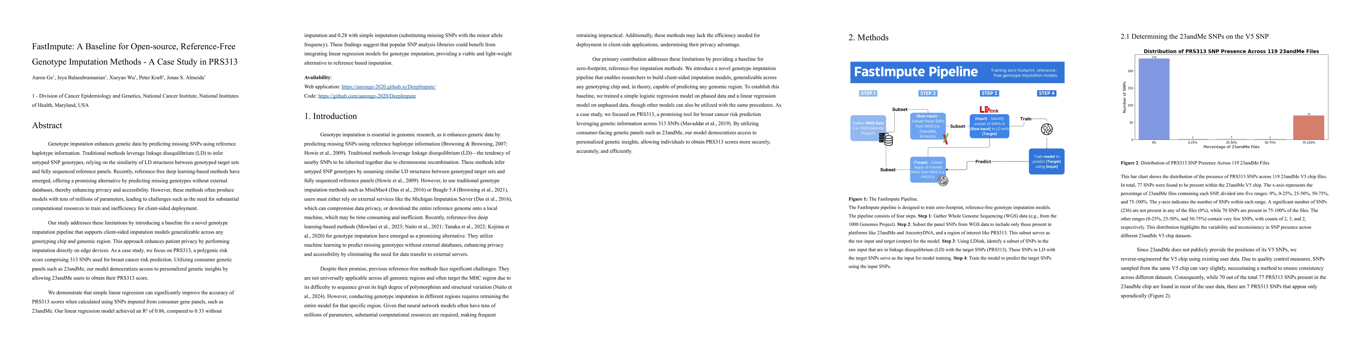 Thumbnail for FastImpute: A Baseline for Open-source, Reference-Free Genotype
  Imputation Methods -- A Case Study in PRS313