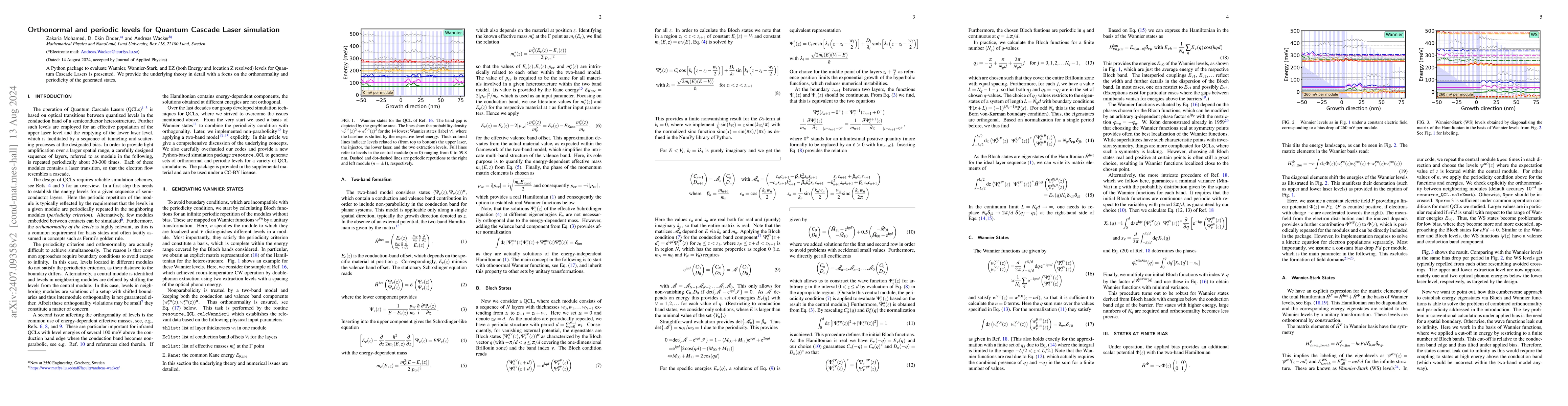 Thumbnail for Orthonormal and periodic levels for Quantum Cascade Laser simulation