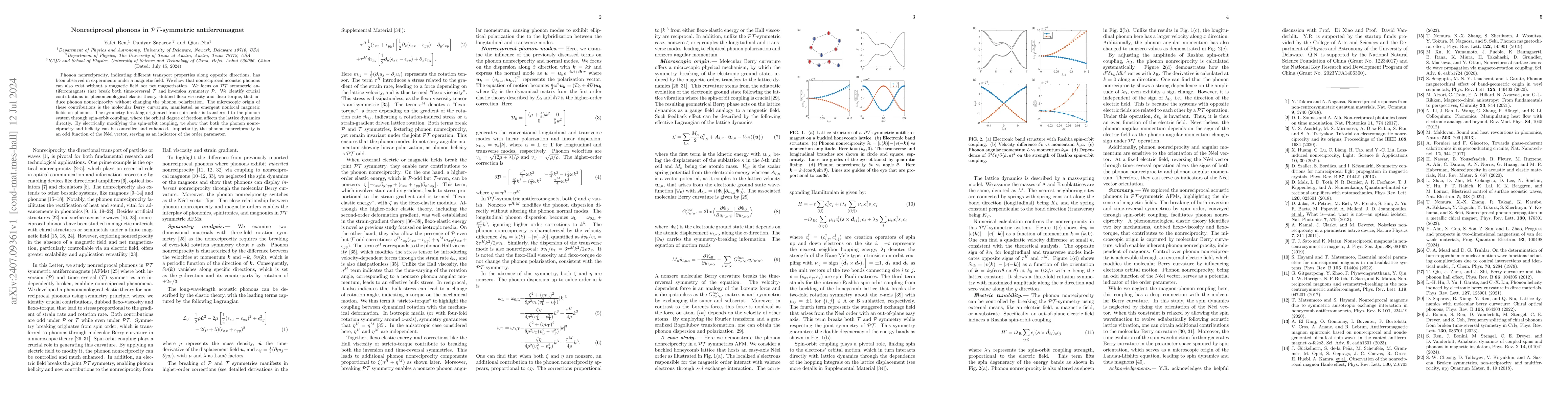 Thumbnail for Nonreciprocal phonons in PT-symmetric antiferromagnet