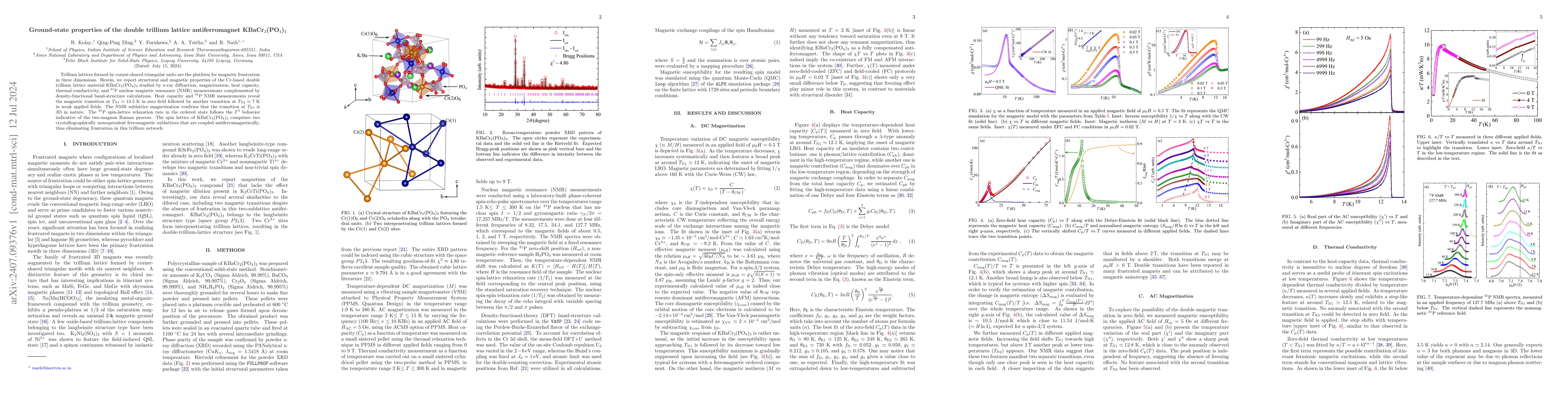 Thumbnail for Ground-state properties of the double trillium lattice antiferromagnet
  KBaCr$_2$(PO$_4$)$_3$