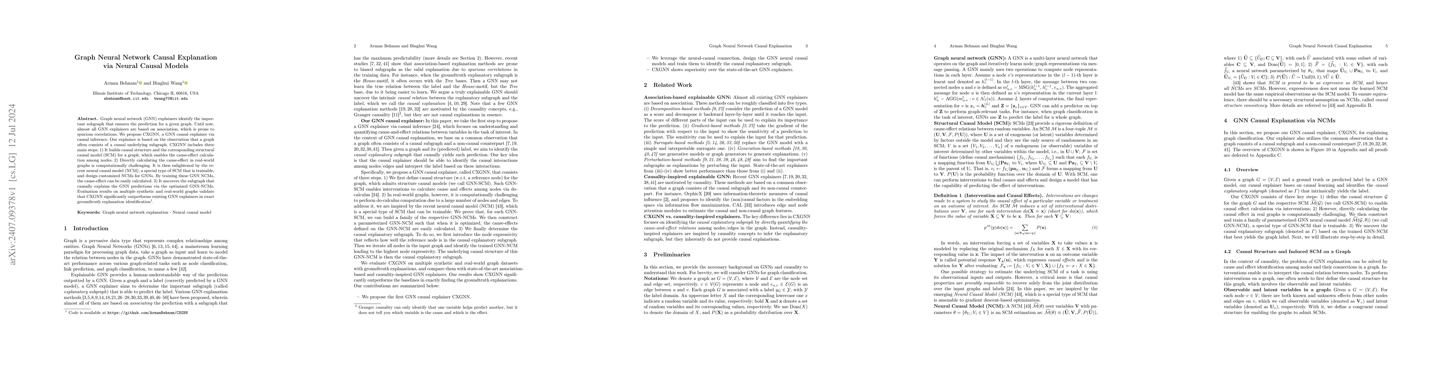 Thumbnail for Graph Neural Network Causal Explanation via Neural Causal Models