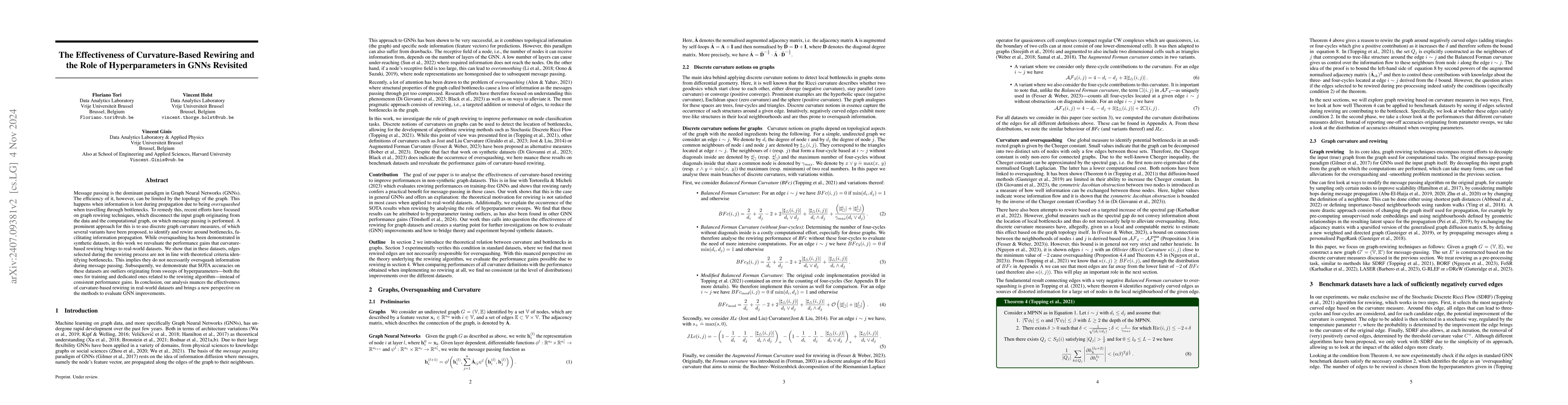 Thumbnail for The Effectiveness of Curvature-Based Rewiring and the Role of
  Hyperparameters in GNNs Revisited