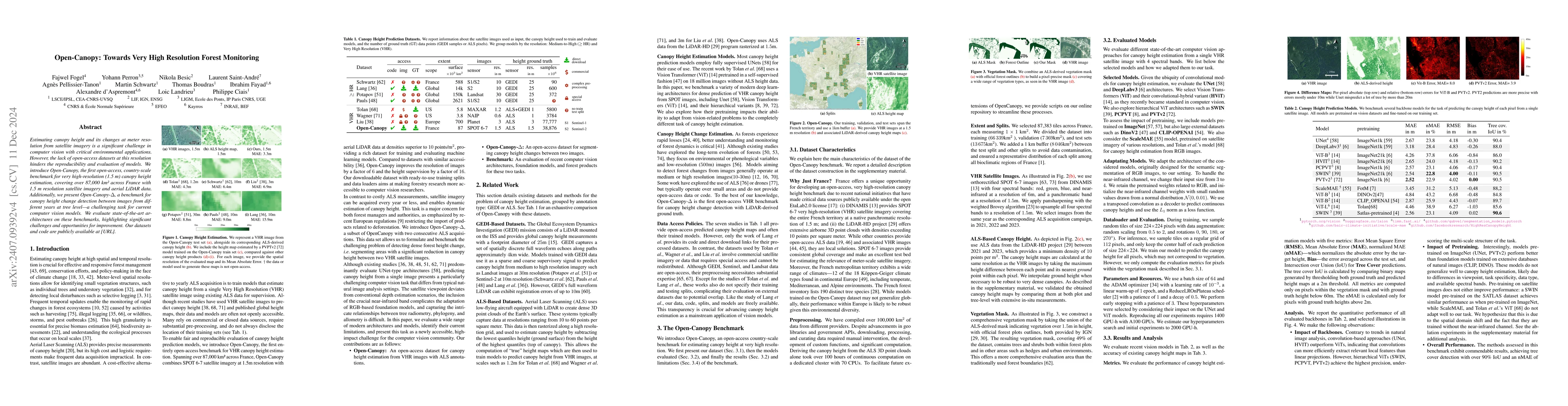 Thumbnail for Open-Canopy: A Country-Scale Benchmark for Canopy Height Estimation at
  Very High Resolution