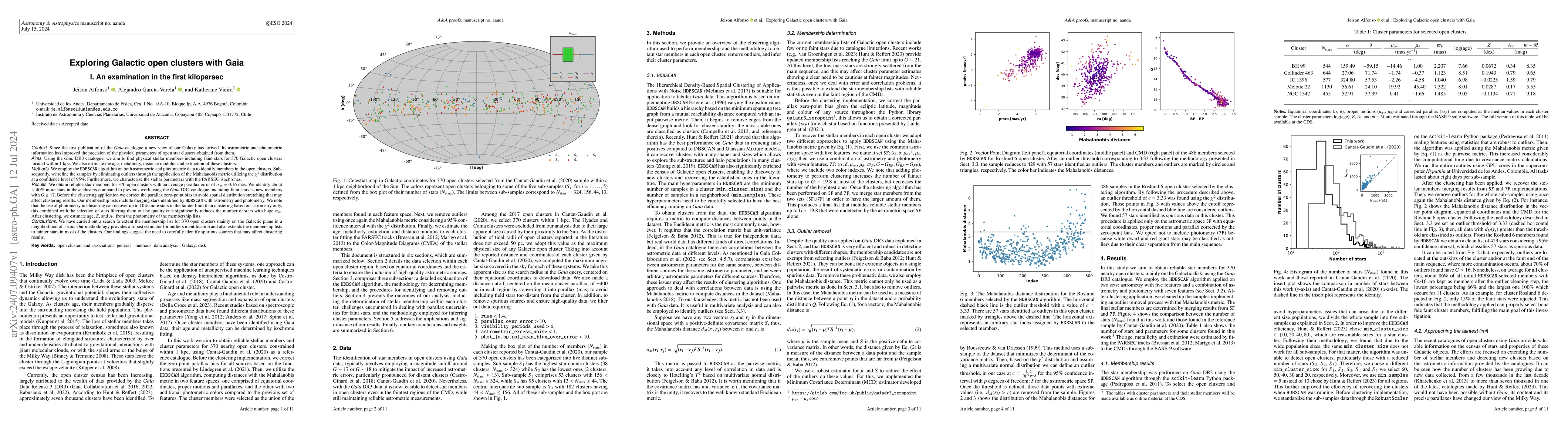 Thumbnail for Exploring Galactic open clusters with Gaia I. An examination in the
  first kiloparsec