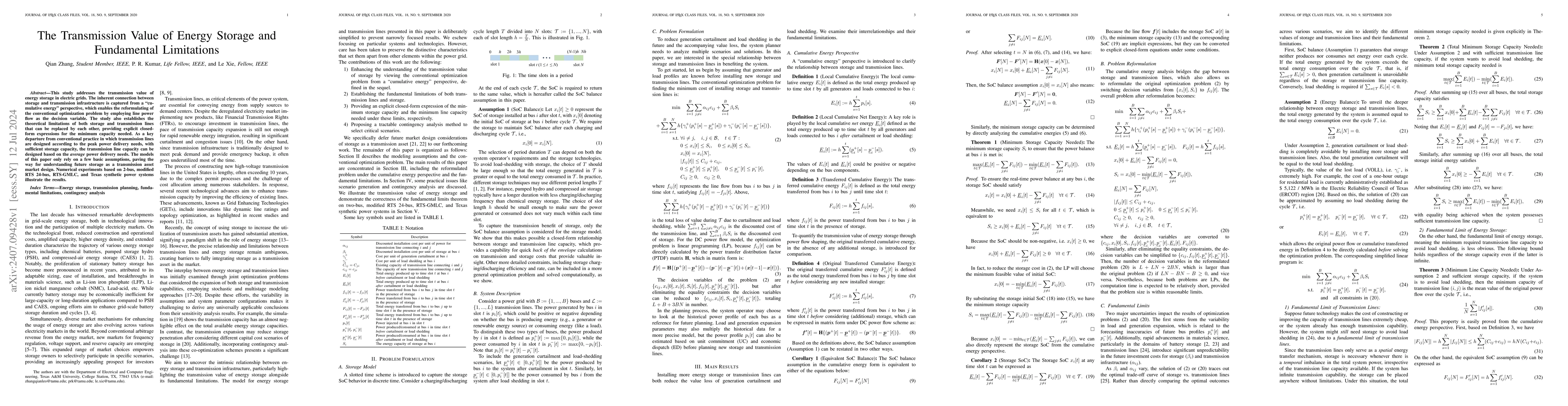 Thumbnail for The Transmission Value of Energy Storage and Fundamental Limitations