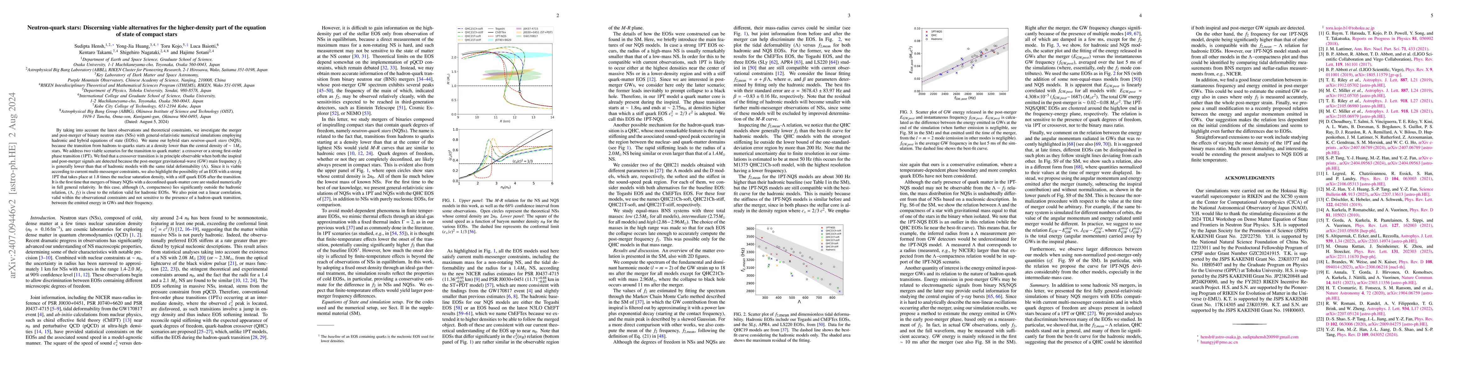 Thumbnail for Neutron-quark stars: Discerning viable alternatives for the
  higher-density part of the equation of state of compact stars