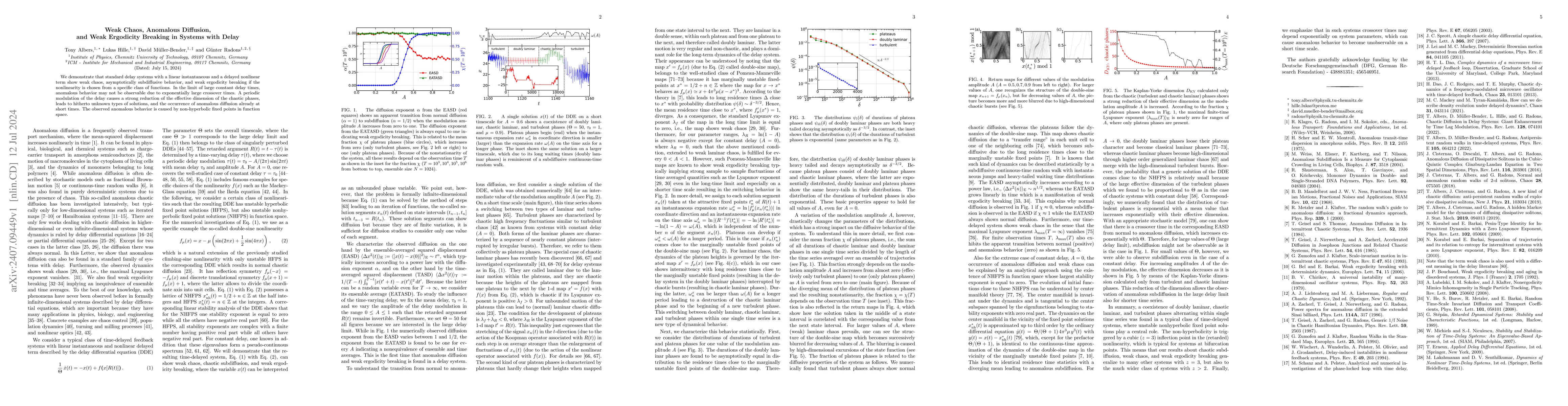 Thumbnail for Weak Chaos, Anomalous Diffusion, and Weak Ergodicity Breaking in Systems
  with Delay