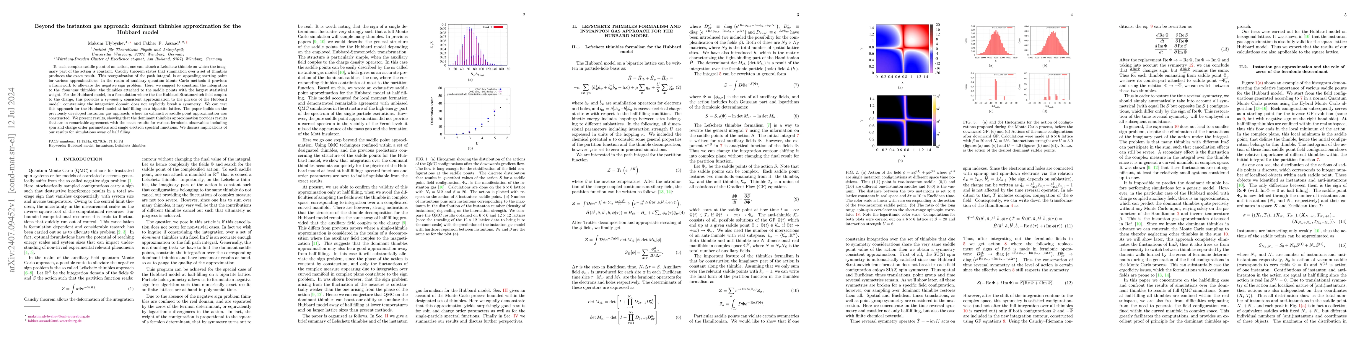 Thumbnail for Beyond the instanton gas approach: dominant thimbles approximation for
  the Hubbard model