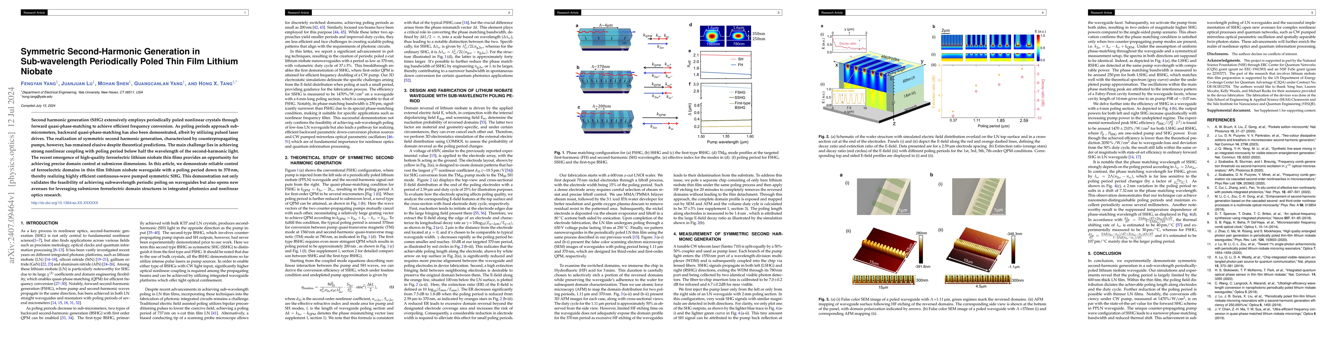 Thumbnail for Symmetric Second-Harmonic Generation in Sub-wavelength Periodically
  Poled Thin Film Lithium Niobate