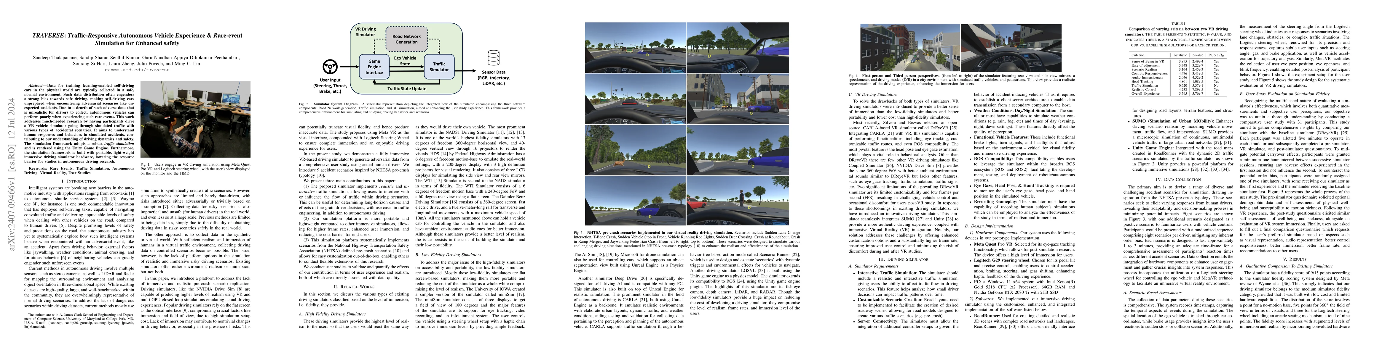 Thumbnail for TRAVERSE: Traffic-Responsive Autonomous Vehicle Experience & Rare-event
  Simulation for Enhanced safety