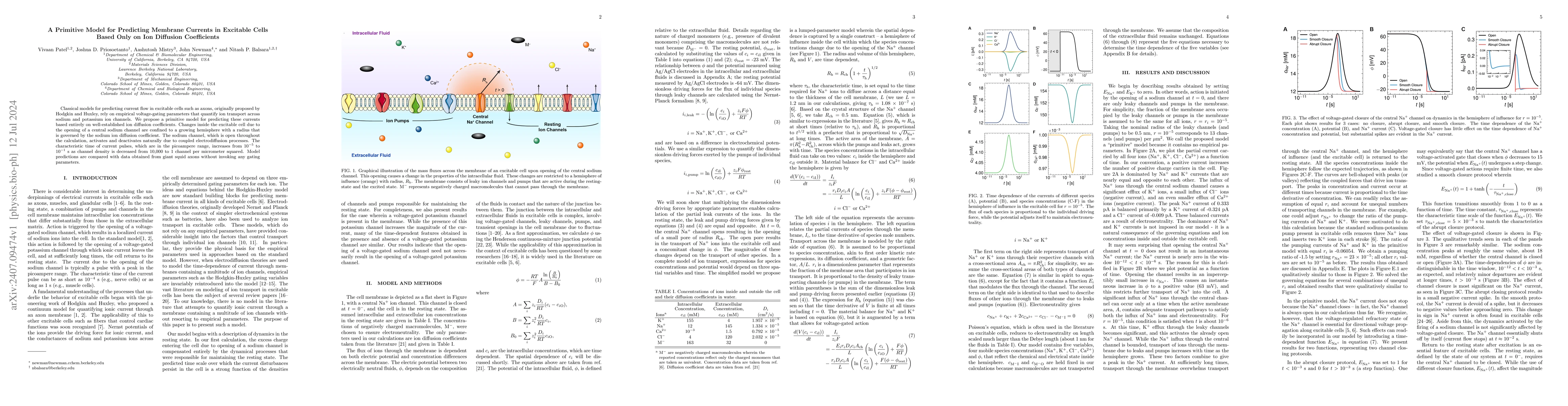 Thumbnail for A Primitive Model for Predicting Membrane Currents in Excitable Cells
  Based Only on Ion Diffusion Coefficients
