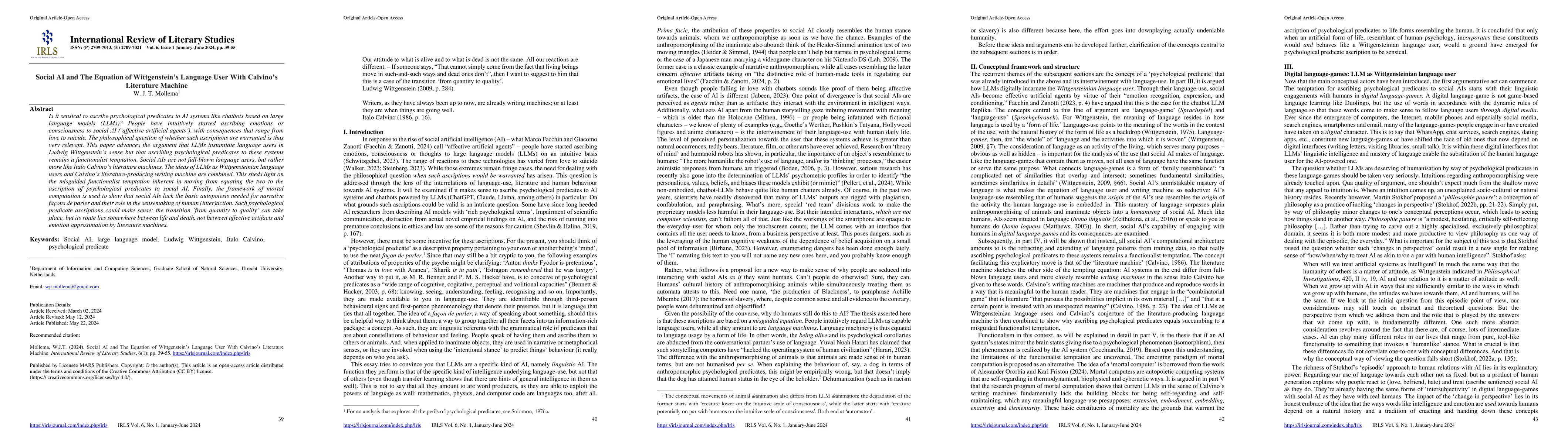 Thumbnail for Social AI and The Equation of Wittgenstein's Language User With
  Calvino's Literature Machine
