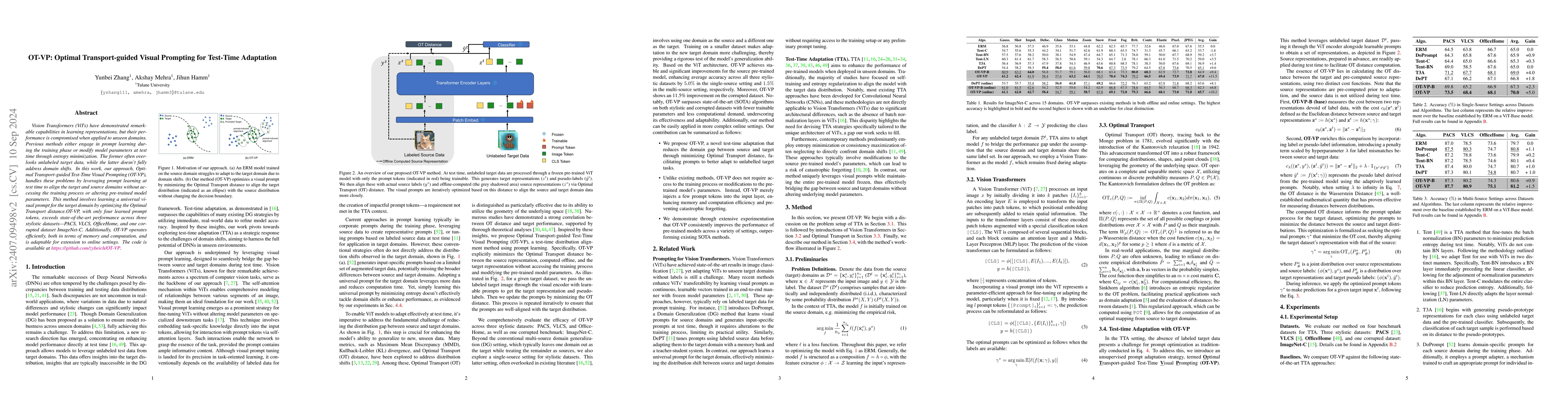 Thumbnail for OT-VP: Optimal Transport-guided Visual Prompting for Test-Time
  Adaptation