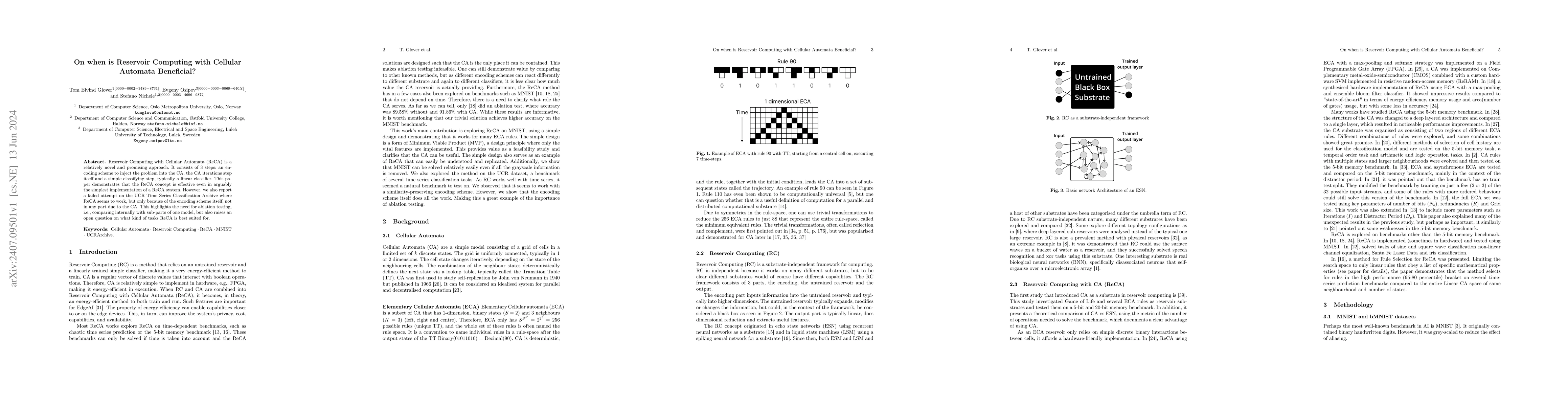 Thumbnail for On when is Reservoir Computing with Cellular Automata Beneficial?
