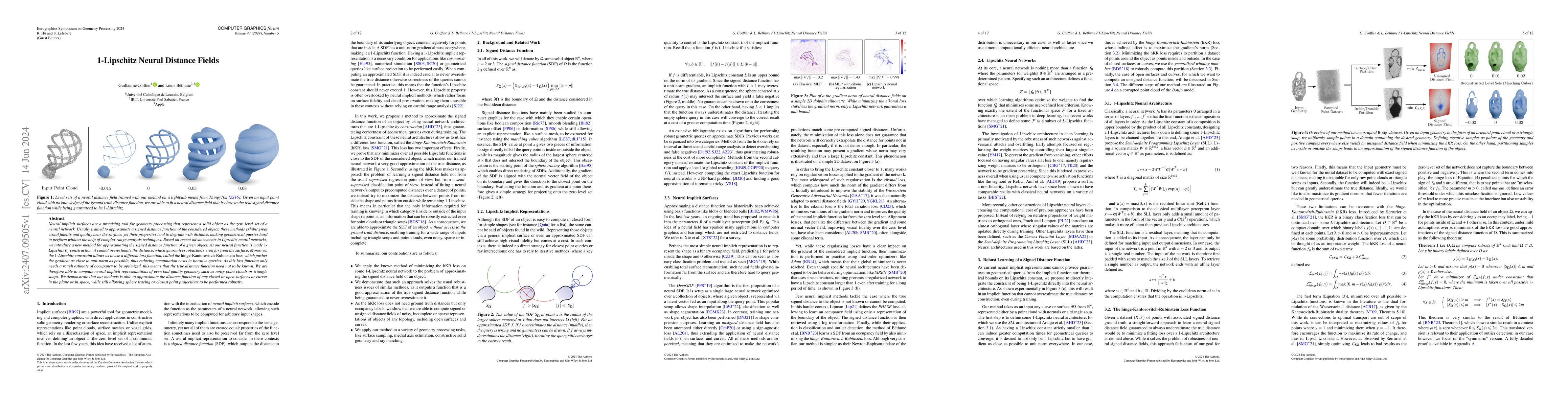 Thumbnail for 1-Lipschitz Neural Distance Fields