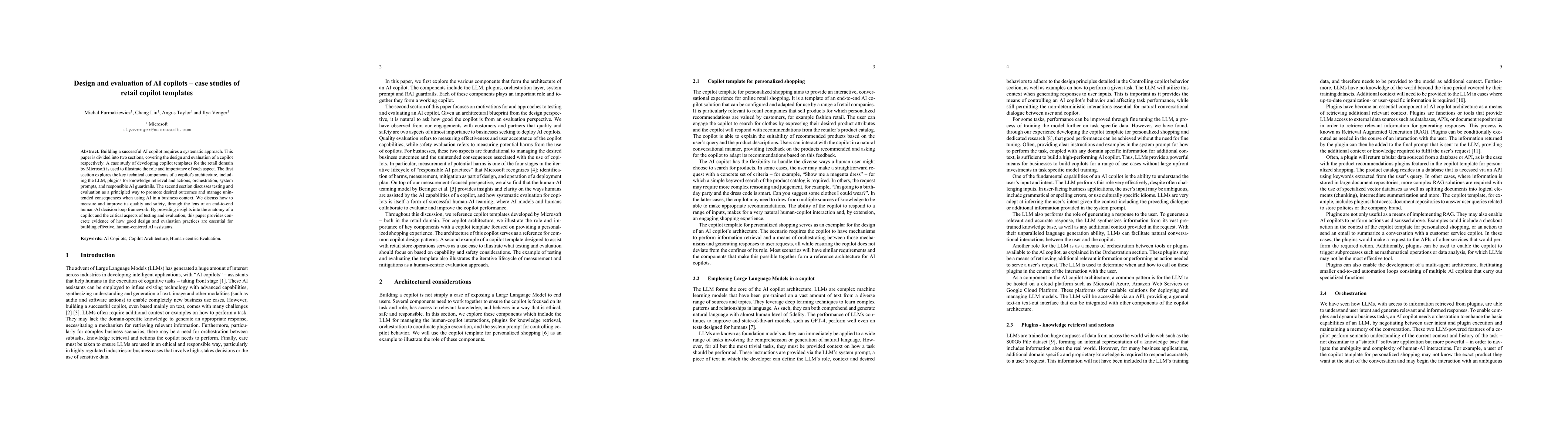 Thumbnail for Design and evaluation of AI copilots -- case studies of retail copilot
  templates