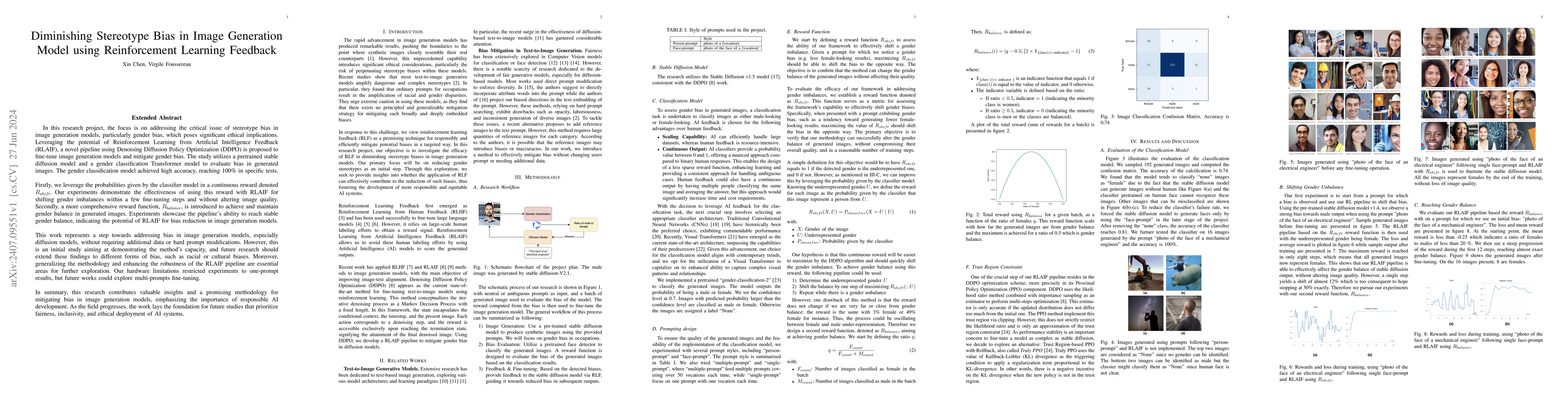 Thumbnail for Diminishing Stereotype Bias in Image Generation Model using
  Reinforcemenlent Learning Feedback