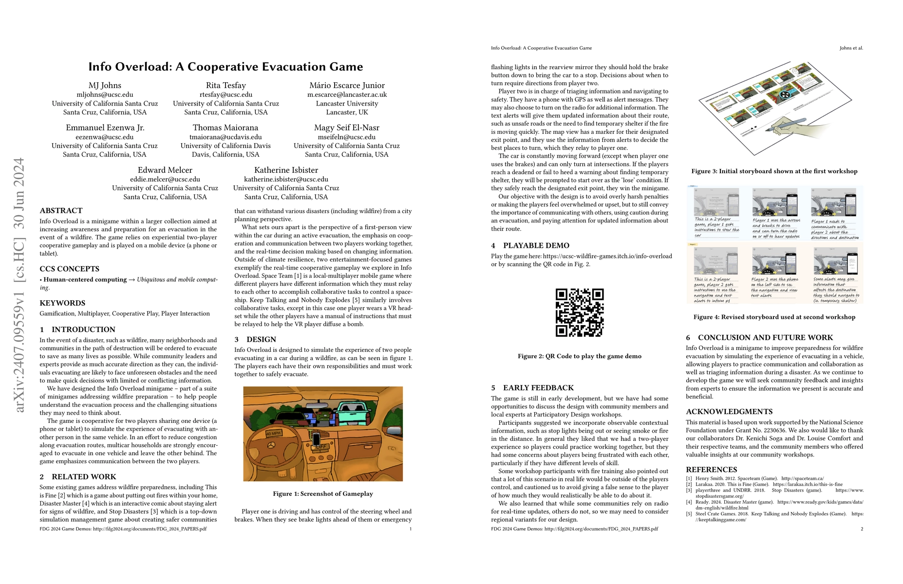 Thumbnail for Info Overload: A Cooperative Evacuation Game
