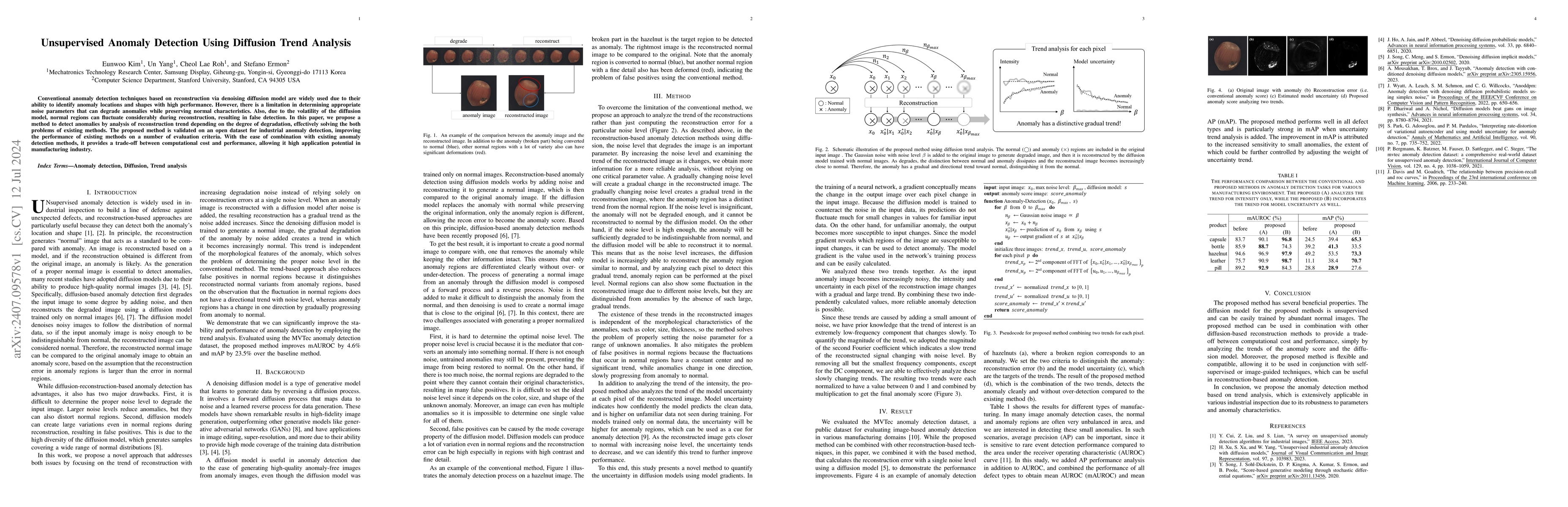 Thumbnail for Unsupervised Anomaly Detection Using Diffusion Trend Analysis