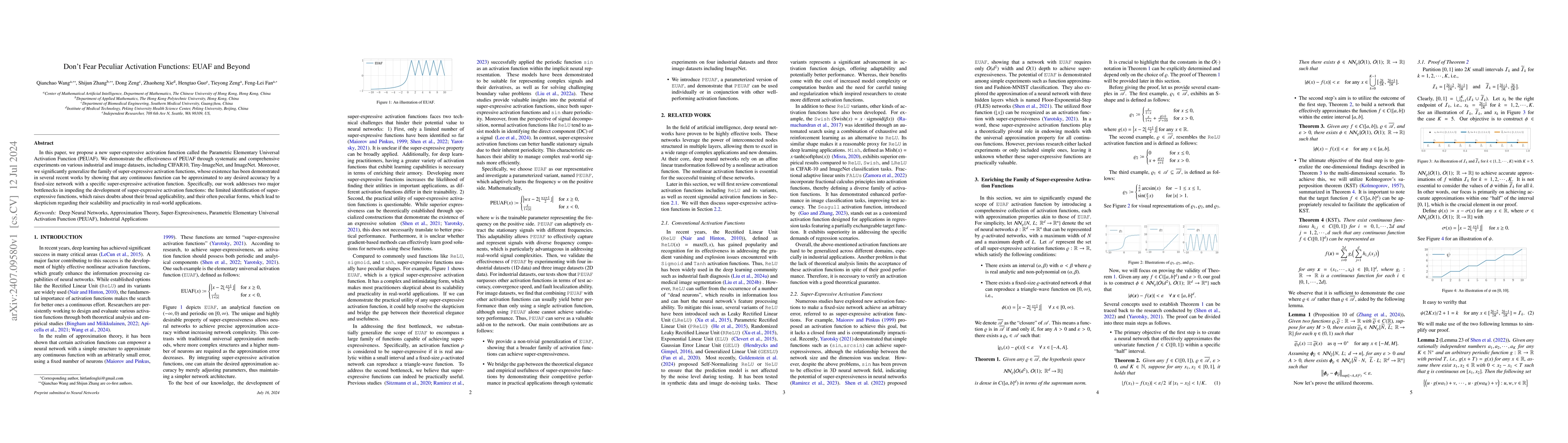 Thumbnail for Don't Fear Peculiar Activation Functions: EUAF and Beyond