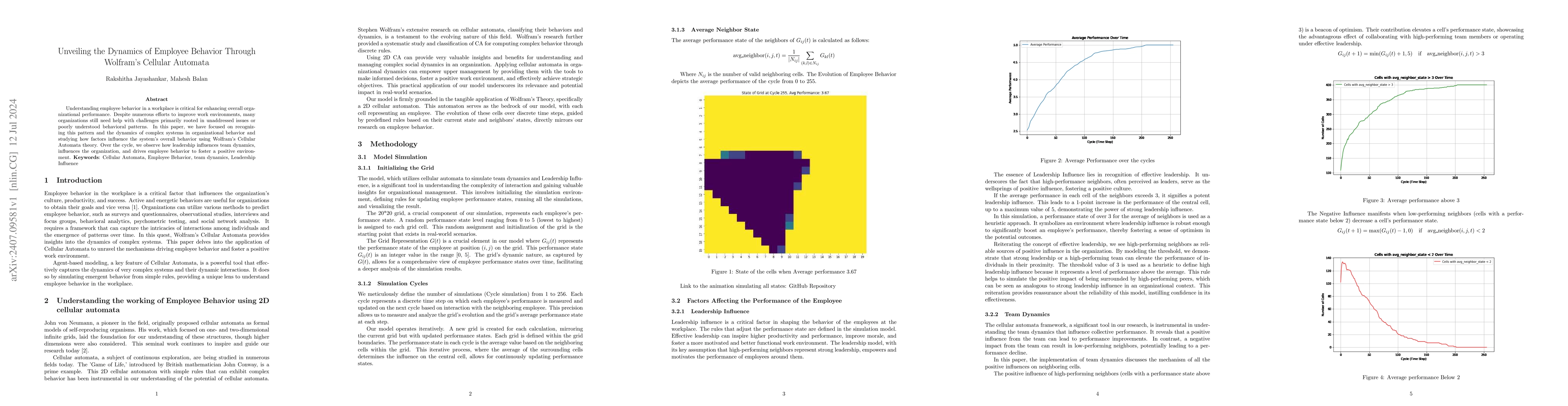 Thumbnail for Unveiling the Dynamics of Employee Behavior Through Wolframs Cellular
  Automata