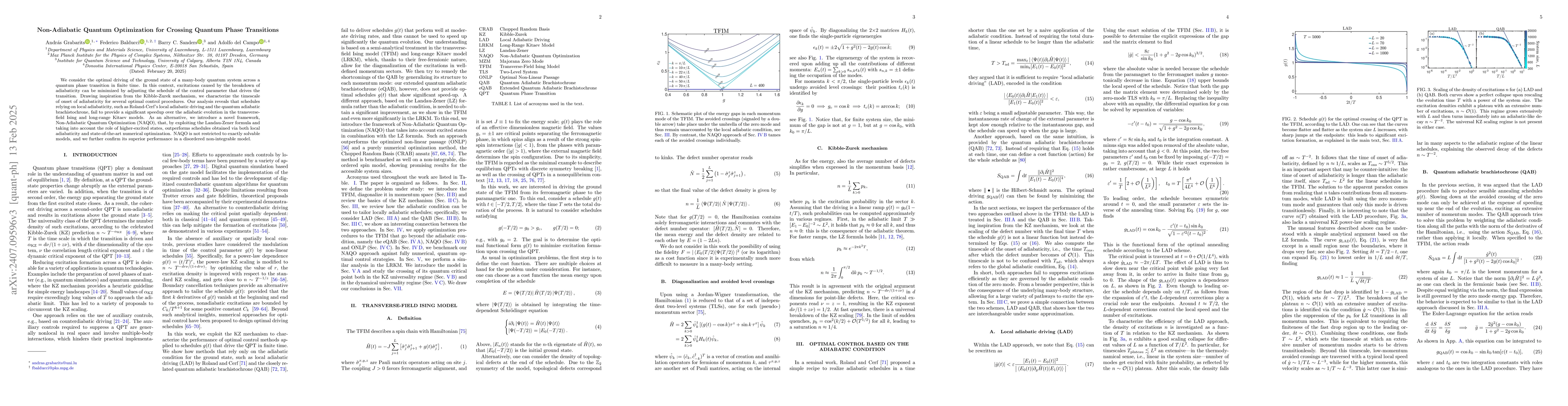 Thumbnail for Non-Adiabatic Quantum Optimization for Crossing Quantum Phase
  Transitions