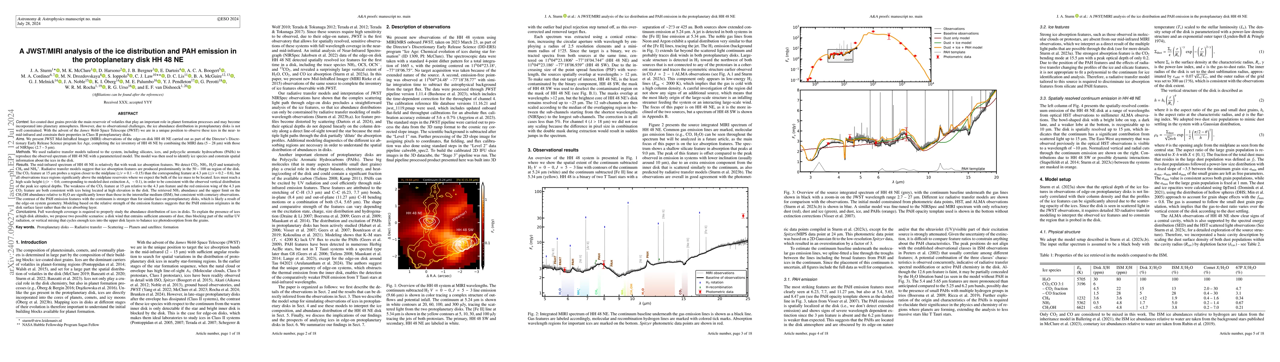 Thumbnail for A JWST/MIRI analysis of the ice distribution and PAH emission in the
  protoplanetary disk HH 48 NE