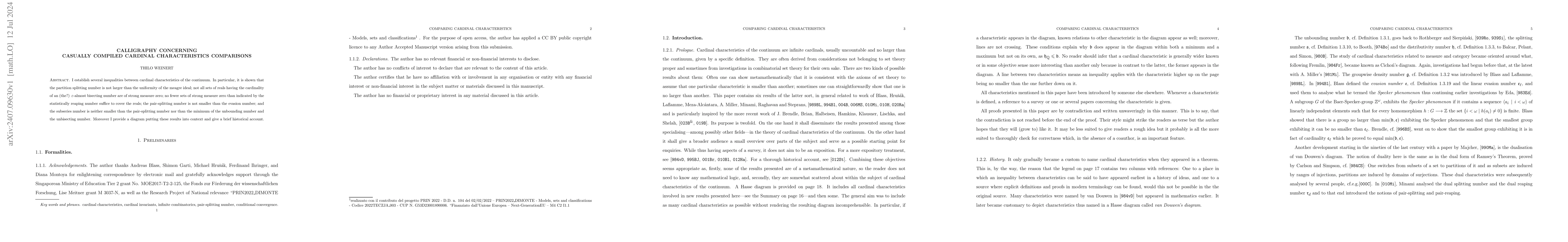 Thumbnail for Calligraphy Concerning Casually Compiled Cardinal Characteristic
  Comparisons