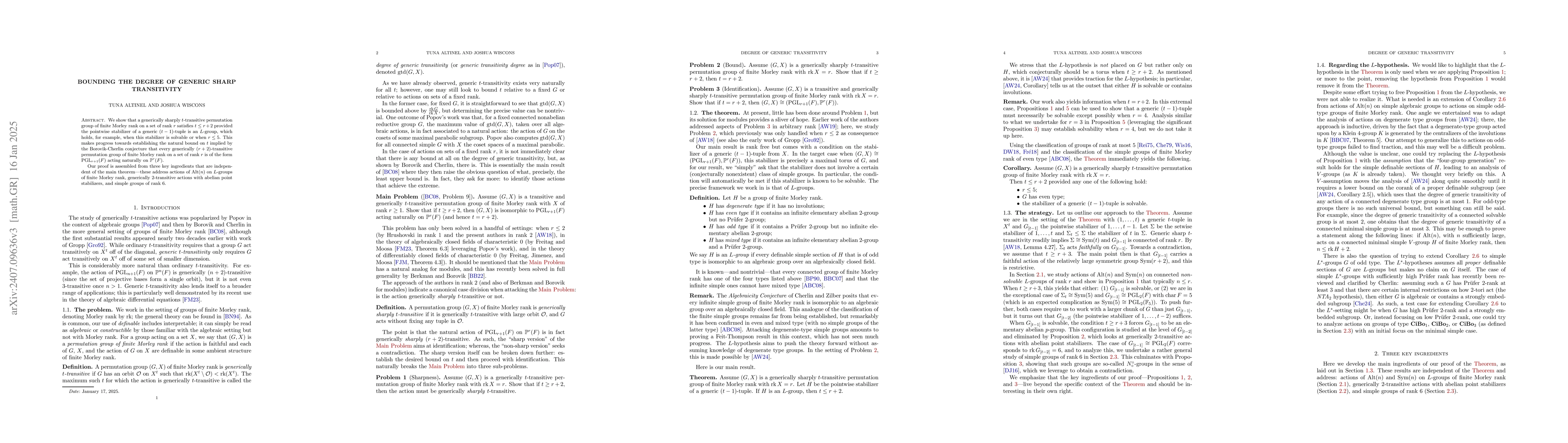 Thumbnail for Bounding the degree of generic sharp transitivity
