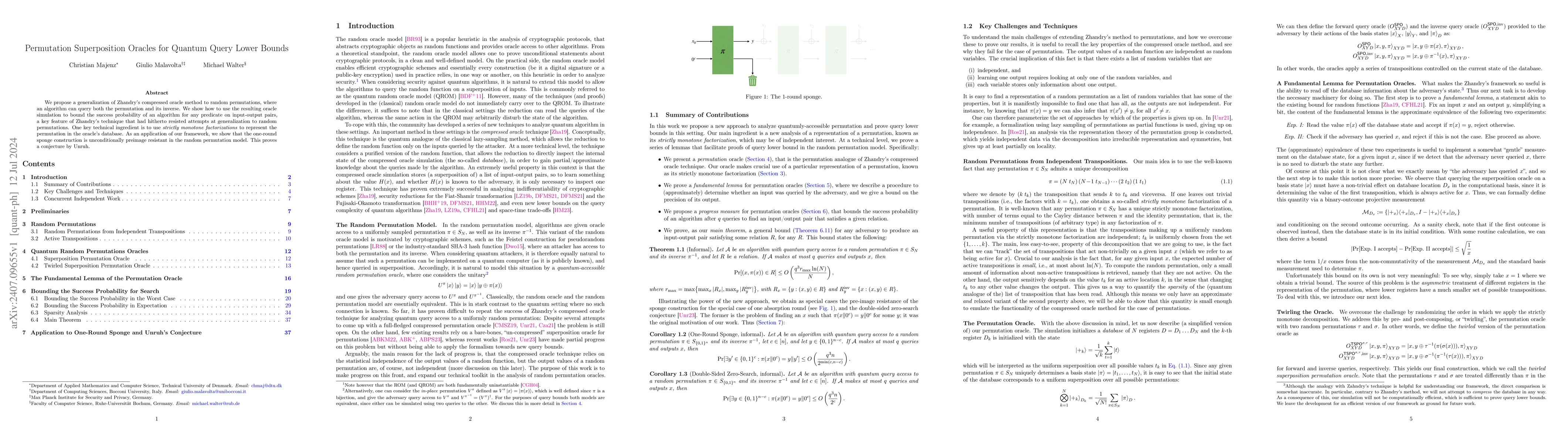 Thumbnail for Permutation Superposition Oracles for Quantum Query Lower Bounds