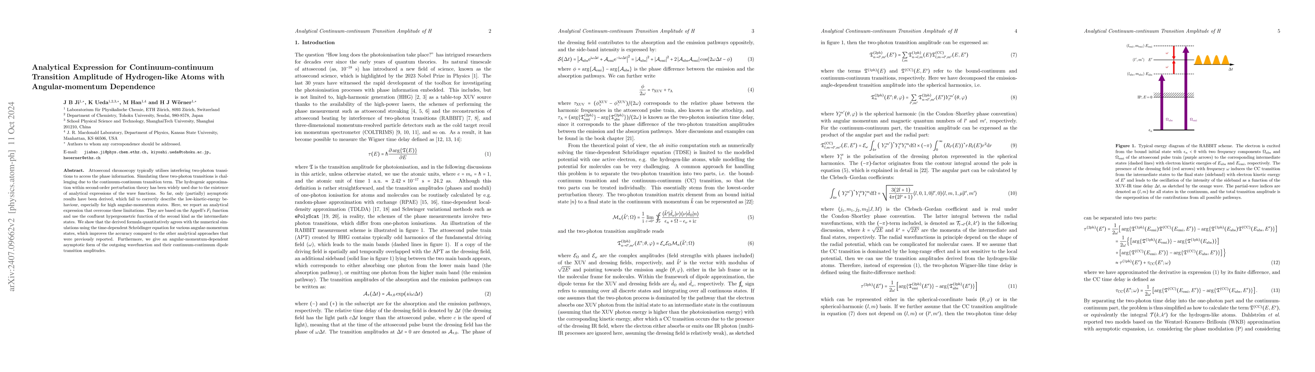 Thumbnail for Analytical Expression for Continuum-continuum Transition Amplitude of
  Hydrogen-like Atoms with Angular-momentum Dependence