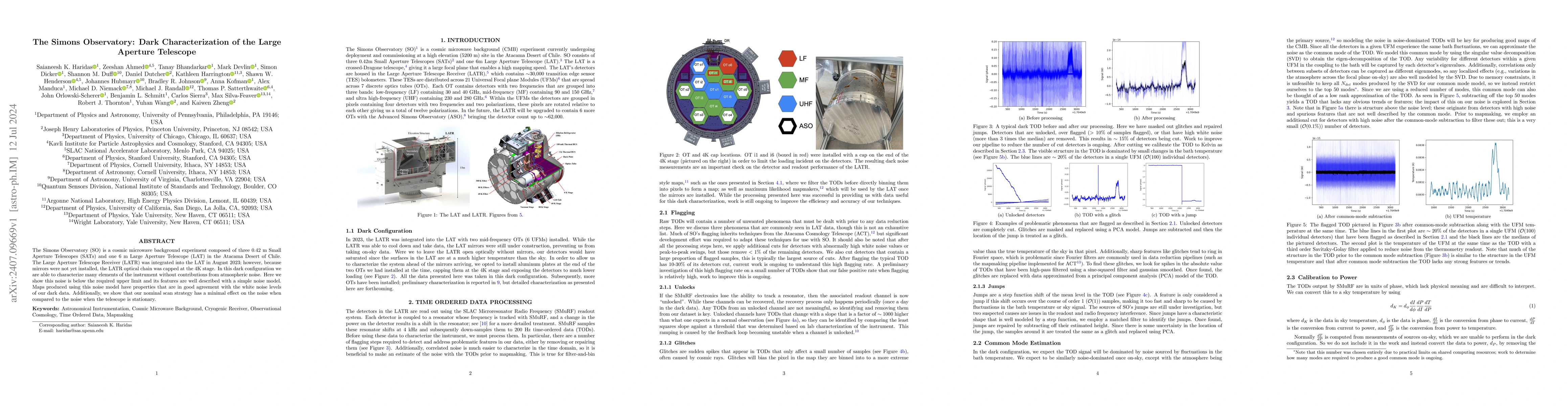 Thumbnail for The Simons Observatory: Dark Characterization of the Large Aperture
  Telescope
