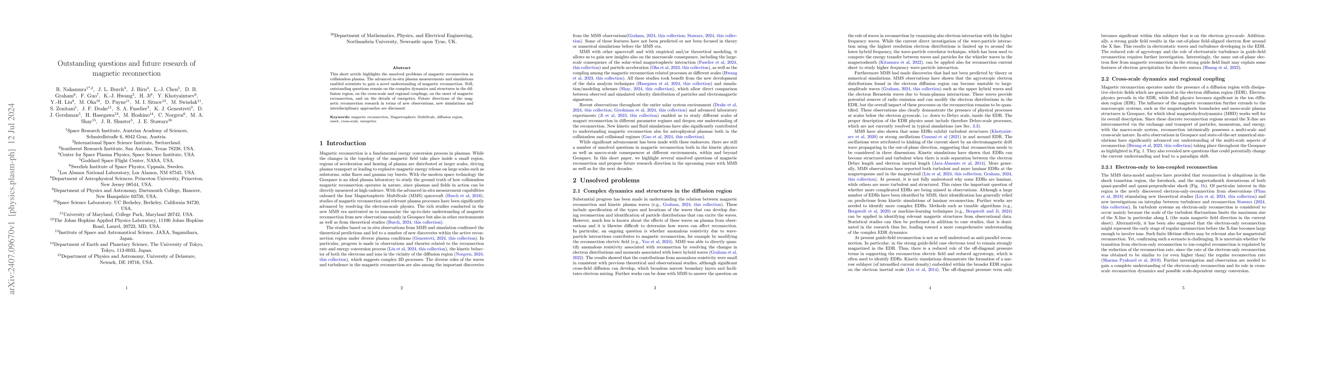Thumbnail for Outstanding questions and future research of magnetic reconnection