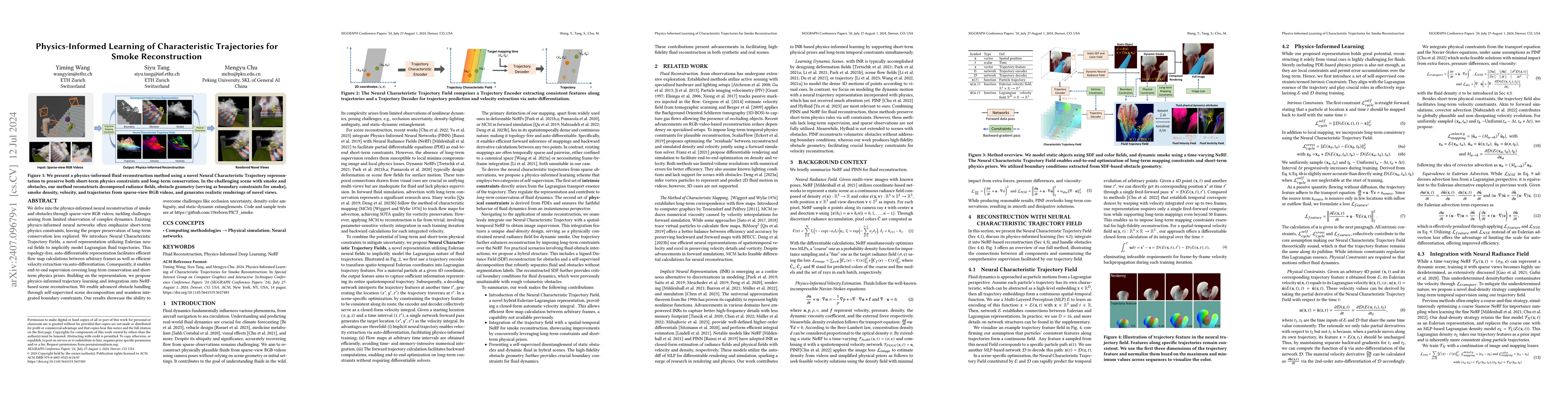Thumbnail for Physics-Informed Learning of Characteristic Trajectories for Smoke
  Reconstruction