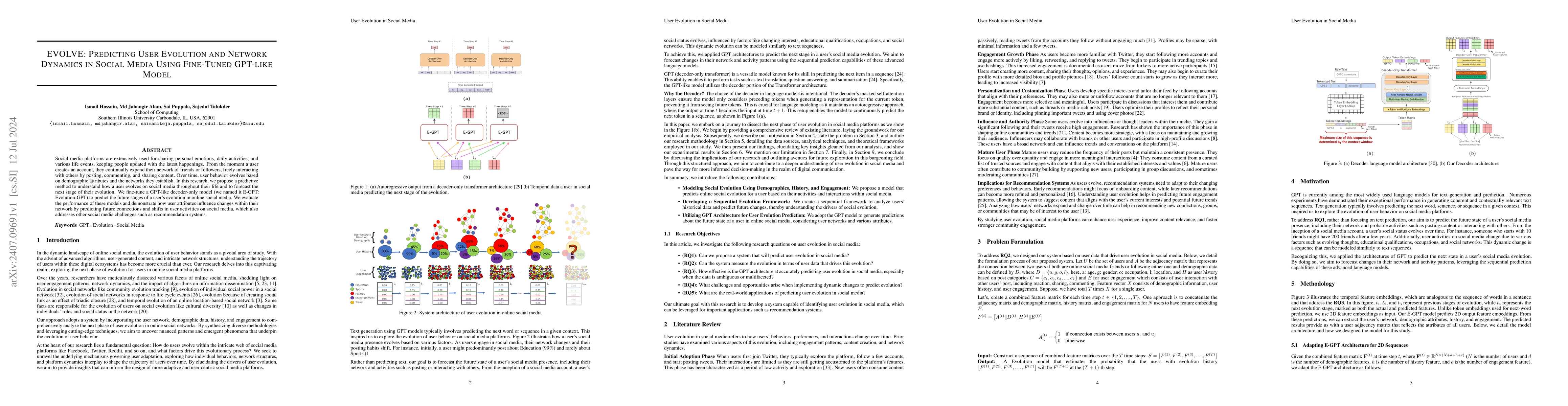 Thumbnail for EVOLVE: Predicting User Evolution and Network Dynamics in Social Media
  Using Fine-Tuned GPT-like Model