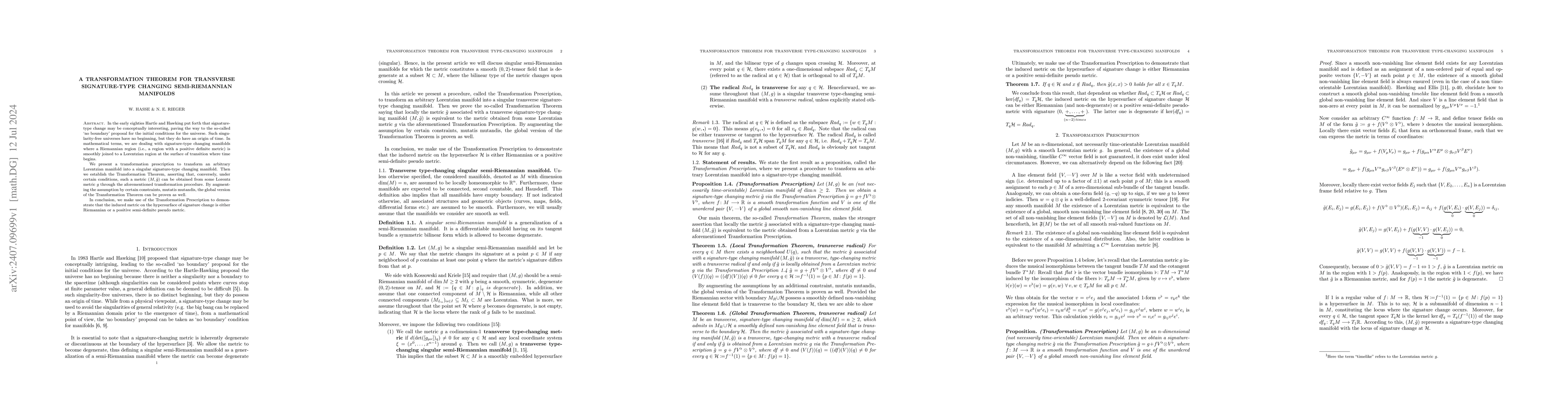 Thumbnail for A Transformation Theorem for Transverse Signature-Type Changing
  Semi-Riemannian Manifolds